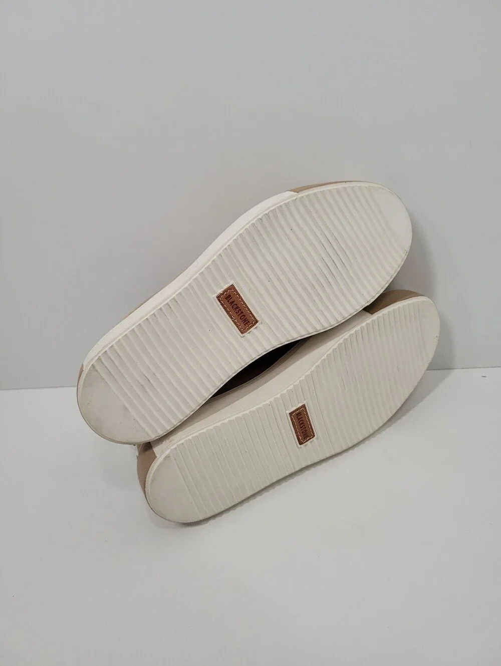 Blackstone Tan Suede Leather Zip Platform Shoes Women Size 37 US 6.5